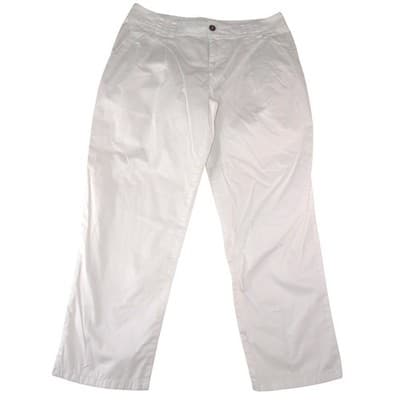 Express White Straight Leg Trousers Womens Size 8 Mid Rise Cotton Blend Pants