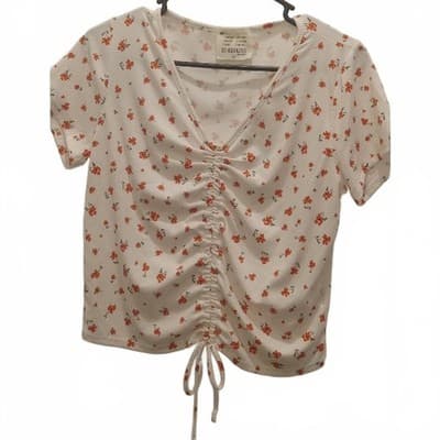 Floral Ruched Top - Y2k