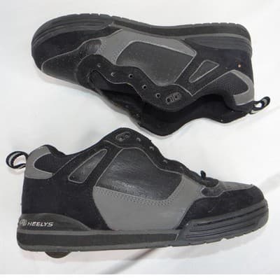 Heelys Youth Style 7097 Black Grey Skate Shoes with Wheels Size 5 Women - Read