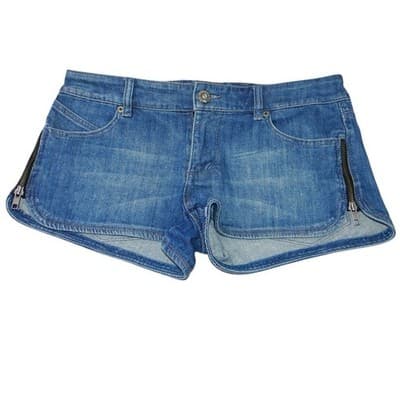 Y2K Vintage Roxy Womens Denim Shorts Blue Zip Pockets Size 9