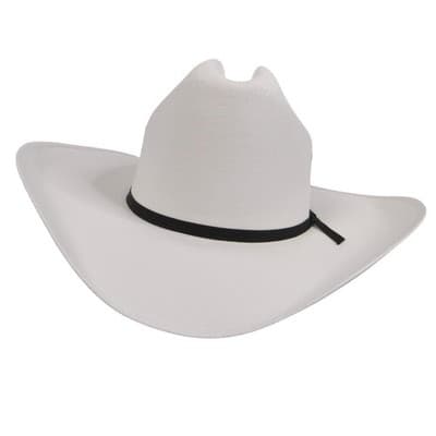 Smithbilt White Straw Cowboy Hat Cattleman Crease Wide Brim Western Hat 2182