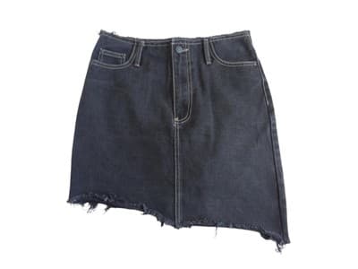 Forever 21 Distressed Black Denim Skirt