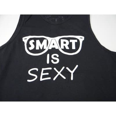 Delta Pro Weight Smart Is Sexy Tank Top Mens Medium M Sleeveless Graphic Tee