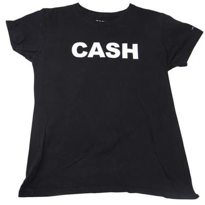 Johnny Cash Mens XL Black Graphic T-Shirt Short Sleeve Cotton Crew Neck 1678
