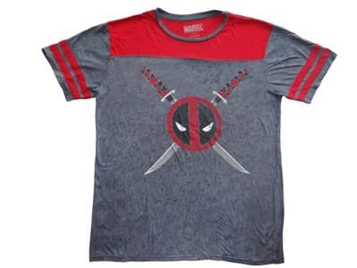 Marvel Deadpool Graphic Tee - Men's Red & Gray Shirt