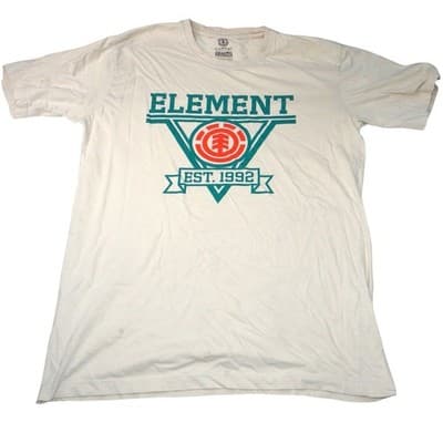 Element Organic Cotton T Shirt Men's XL Beige Graphic Tee Est 1992