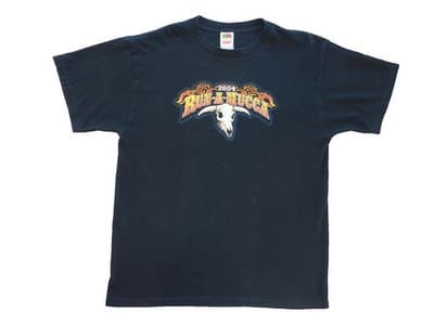 2004 Run-A-Mucca Motorcycle Run Black Graphic T-Shirt