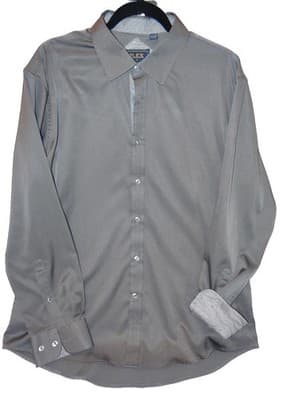 Flex Men's Luxury Collection Dress Shirt - Gray, Size Large