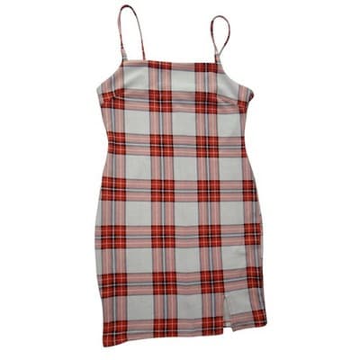 Almost Famous Women's Plaid Dress - Spaghetti Strap