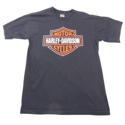 Harley-Davidson Big Logo Durango Colorado Steam Engine Graphic T-Shirt Black Lrg