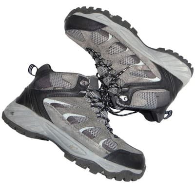 Khombu Mens Hiking Boots Gray Black Lace Up Mid Top Size 8 M