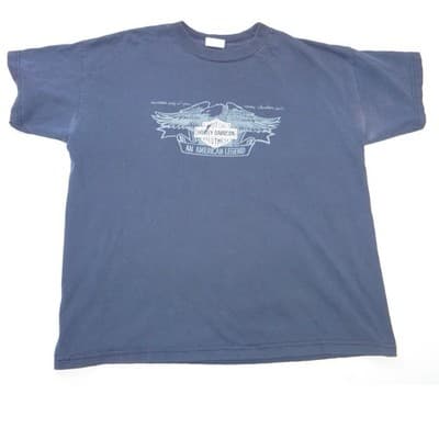 Harley Davidson T Shirt Mens XL Navy Blue Graphic Eagle American Legend Vintage