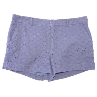 DKNY Womens Navy Blue Eyelet Embroidered Chino Shorts Size 10