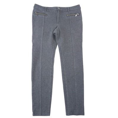 DKNY Jeans Womens Charcoal Gray Knit Skinny Pants Front Seam Zip Pockets Size 10