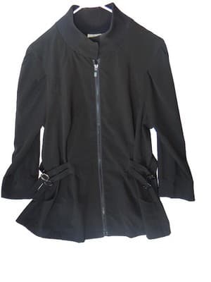 Zenergy by Chico's Black Women's Zip-Up Scrub Style Jacket Size 2