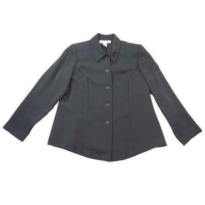 Allison Woods Womens Black Button Front Blazer Jacket Plus Size 16W