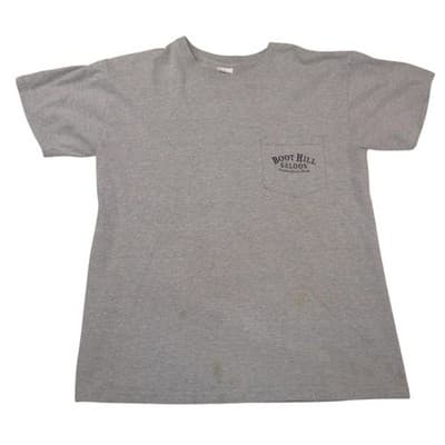 Vintage Boot Hill Saloon Daytona Beach Florida Pocket T-Shirt Mens Medium Gray