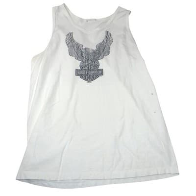 Harley Davidson Motorcycles Eagle Tank Top White Mens Size