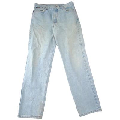 Calvin Klein Vintage Mens Light Wash Straight Leg Relaxed Denim Jeans 34x32
