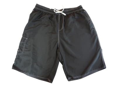 High-Quality Black Nylon Swim Shorts - XL