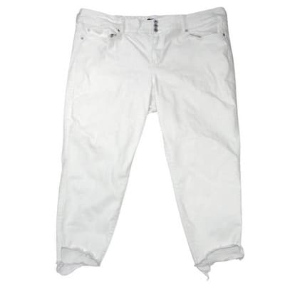 Torrid White Super Soft High Rise Cropped Jeggings Raw Hem Size 26R