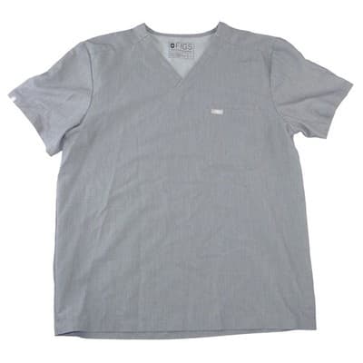 FIGS Technical Collection Mens V-Neck Scrub Top Heather Gray Size L