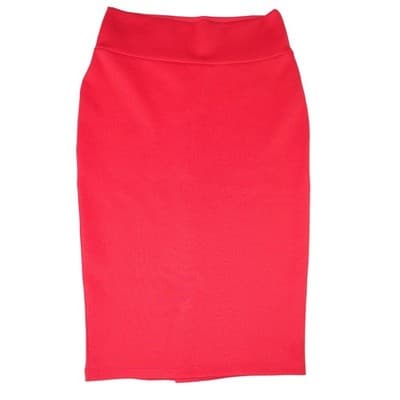 Thalia Sodi Womens Red Stretch Knit Pencil Midi Skirt Size Small High Waist Slit