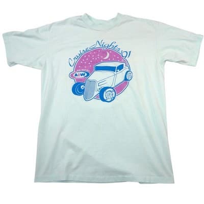 Vintage 1991 Hanes A&W Cruise Nights Big Rapids Hot Rod T-Shirt Mens L
