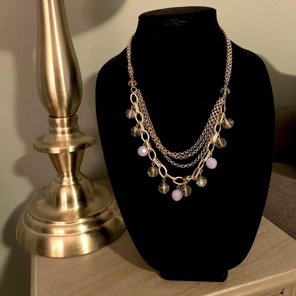 Ann Taylor Silver/Baby Blue Multi-Layer Necklace