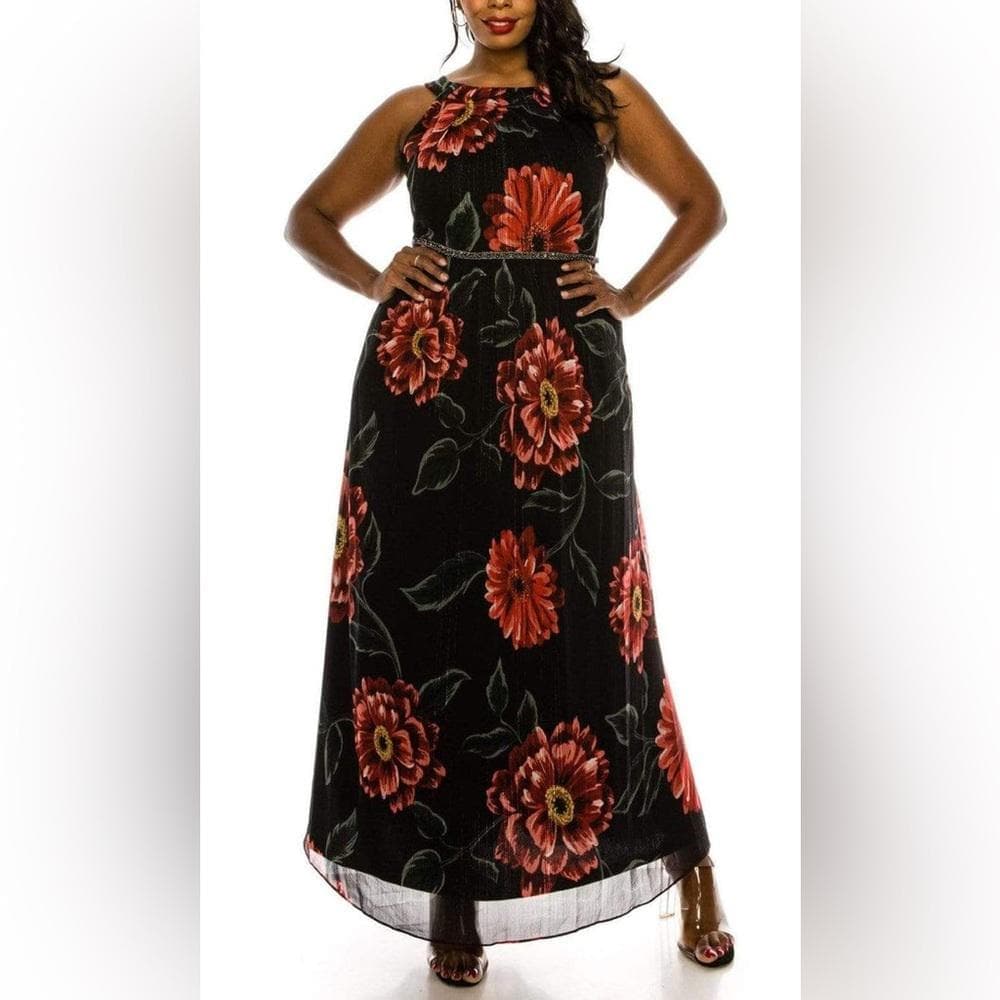 IGNITE Evenings Floral Bateau Evening Dress~ Plus-Size 20W~ NWT from Dillard’s