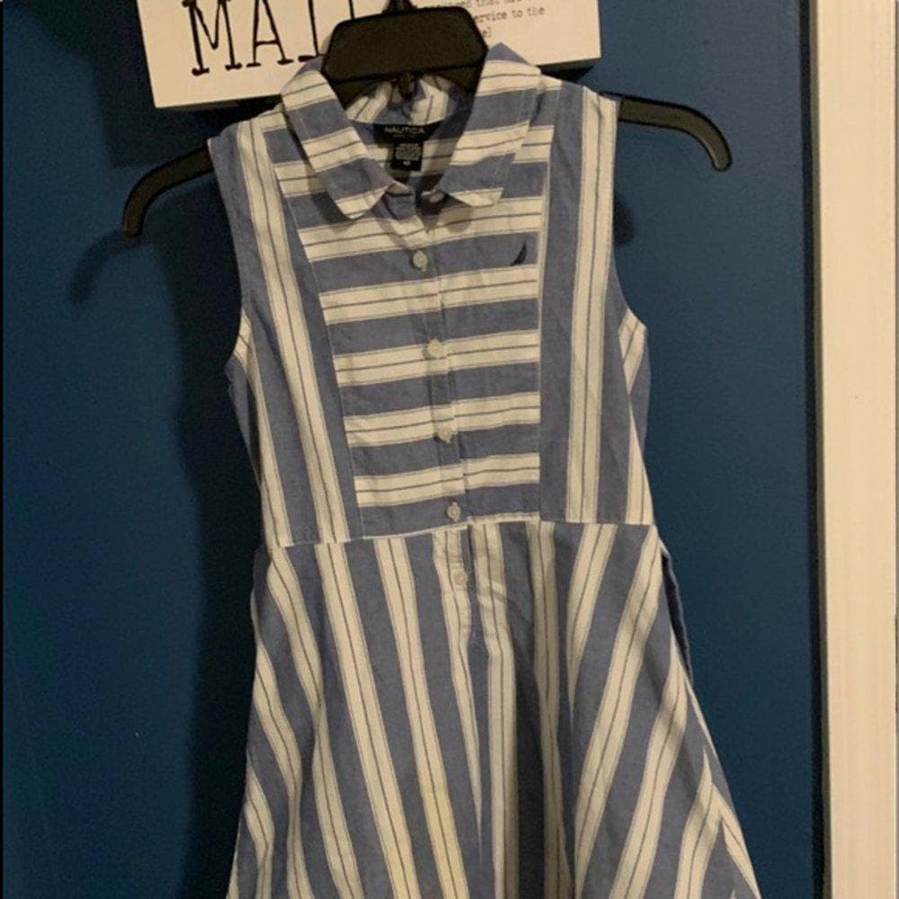 Nautica Kids Striped Blue/White Dress