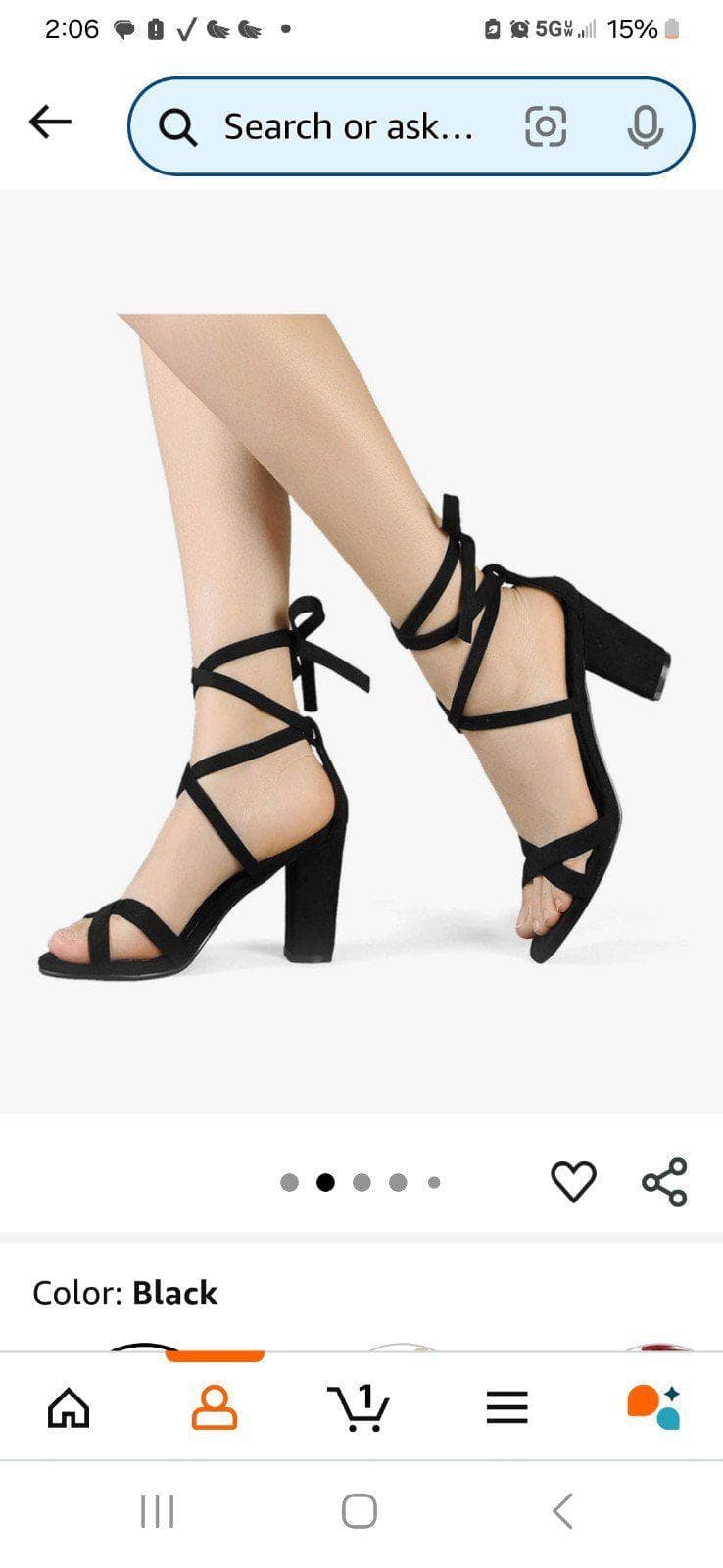 Black Ribbon Wrap Around Tie n a Bow Heels~ Size 7.5 Lace Up Black Dressy Heels