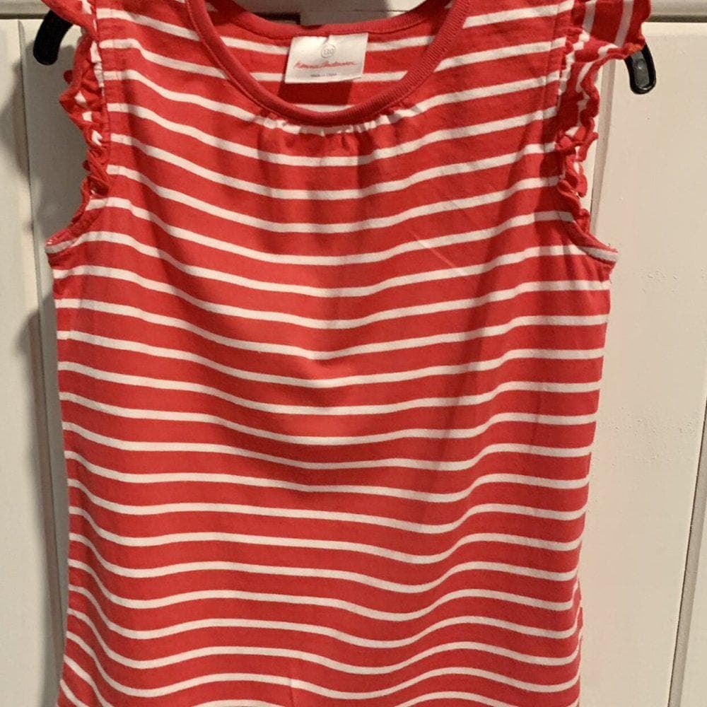 Hanna Andersson Red White Stripe Flutter Sleeve