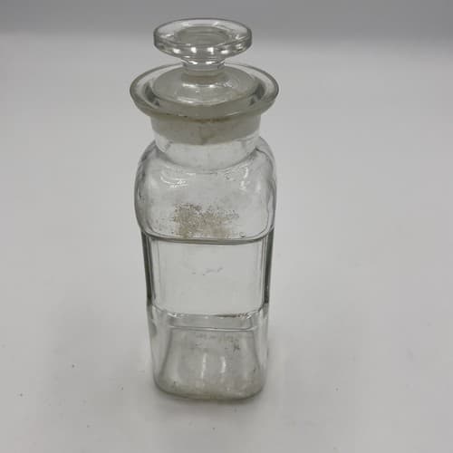 Antique 6" Apothecary 1.25" Opening Glass Medicine Bottle w/stopper 1880s