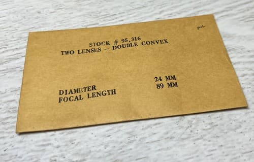 ( 2 lens ) Edmund Scientific One Plano Convex 24mm Diameter, 89mm Focal Length