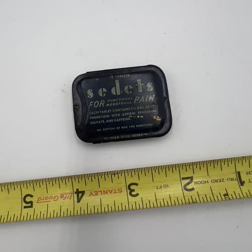 Vintage Sedets Aspirin Tin for Functional Menstrual Pain unused