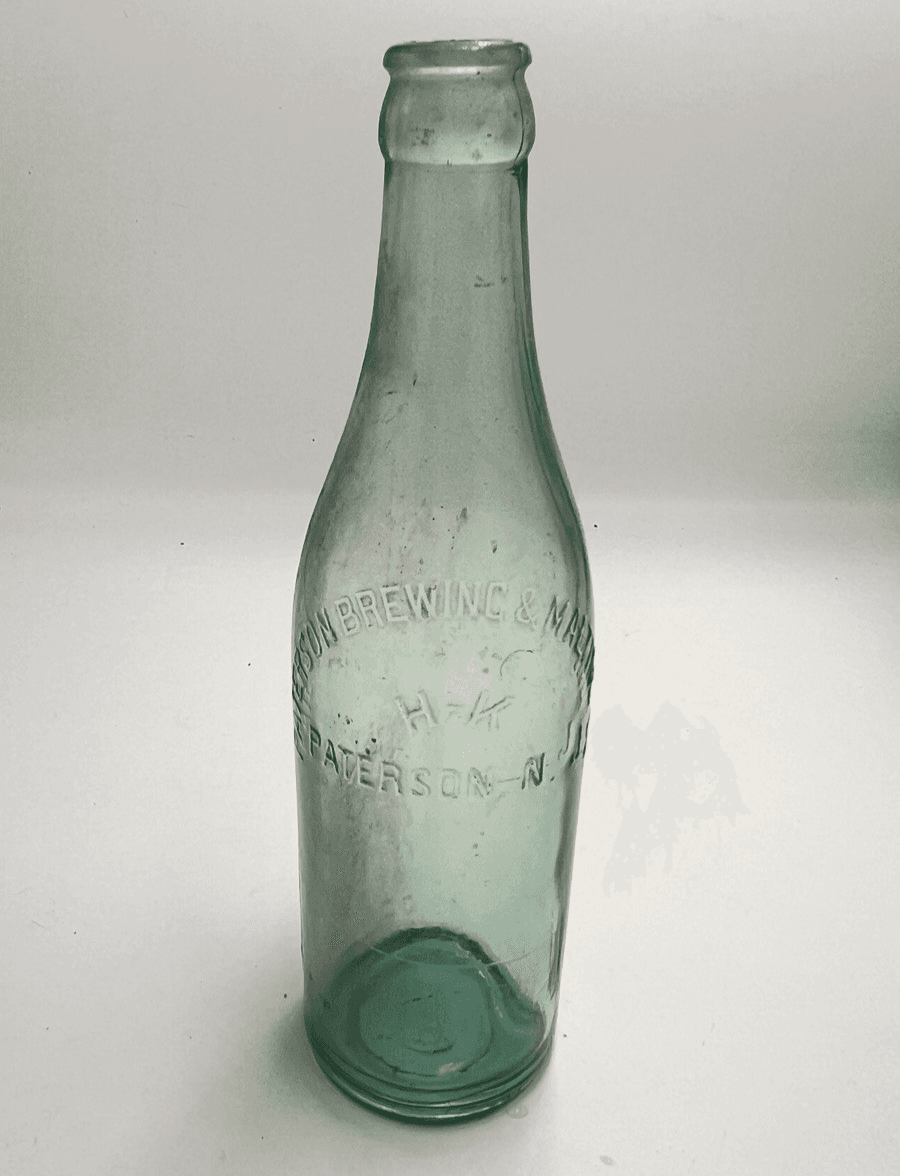 1911's Paterson Brewing & Malting Co H-K Paterson NJ embossed on the front