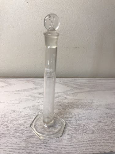 KIMAX 10mL TC Micro Glass Volumetric Cylinder w/ #13 Stopper Hex Base