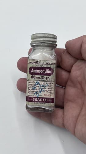 Vintage Searle AMINOPHYLLIN Clear Bottle EMPTY , no contents