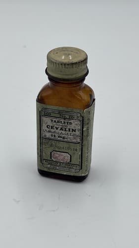 Vintage Eli Lilly CEVALIN Medicine Bottle , EMPTY
