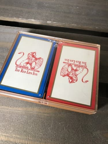 Vintage Red Lion Inn Double Set Playing Cards