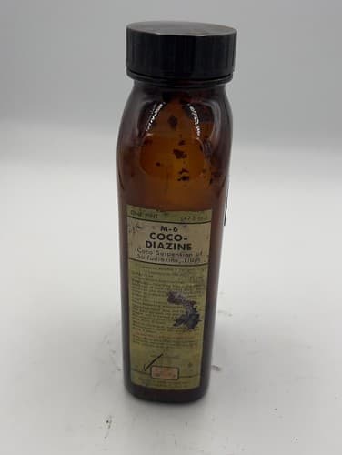 Vintage Bottle Amber Pharmacy COCO-DIAZINE Sulfadiazine Eli Lilly one pint