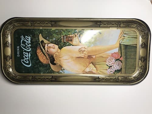 Coca Cola Beverage Tray 1972 Reproduction 1916 "Elaine" Summer Roses Vintage