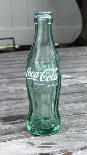 Vintage Coca Cola 6 1/2 oz Soda Bottle Hobble Skirt Green Glass Columbus OHIO