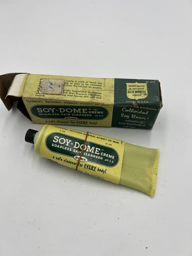 Antique 1940's? Soy-Dome Cleanser Cream Dome Chemicals Inc. NY 16oz tube full