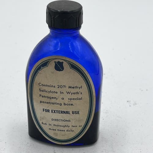 Antique Bottle w/ Label MRS. WINSLOW'S SYRUP 1.5oz
