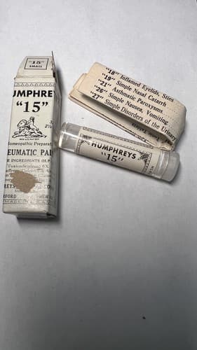 Vintage Humphreys Homeopathic No 15 small Remedy Reumatic Pains , Empty
