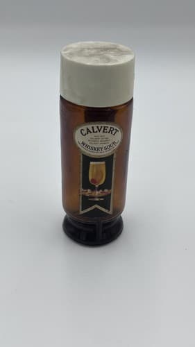 Vintage Calvert Whiskey Sour Mini Bottle Glass 2oz EMPTY