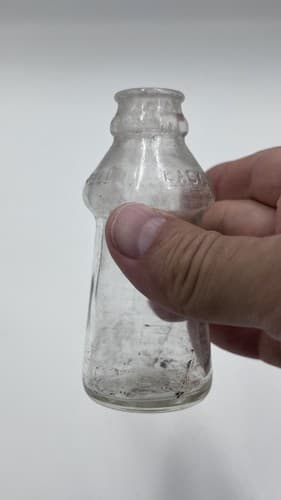 Vintage Easy Dip Embossed Glass bottle empty