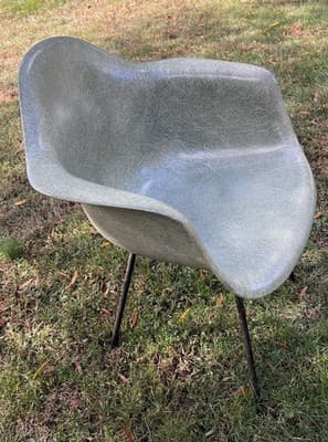1950's Zenith Rope Edge Eames Herman Miller DAX Fiberglass Chair X-Base 1st gen